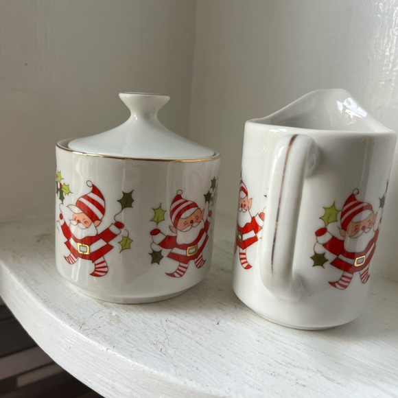 Holiday Vintage Good Christmas Elves Sugar And Creamer Poshmark